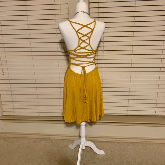 SHEIN Dresses & Skirts - SHEIN Backless Mustard Dress